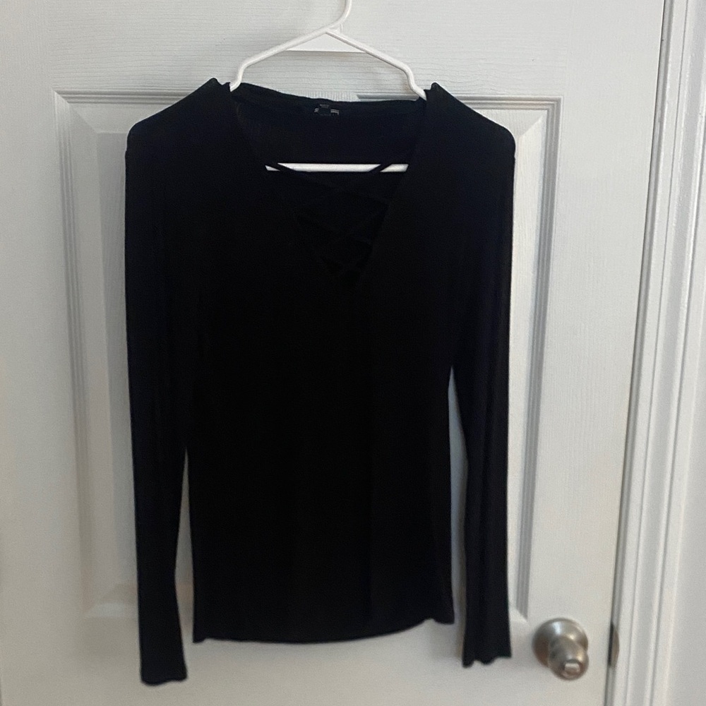 Black Long Sleeve Cut Out
